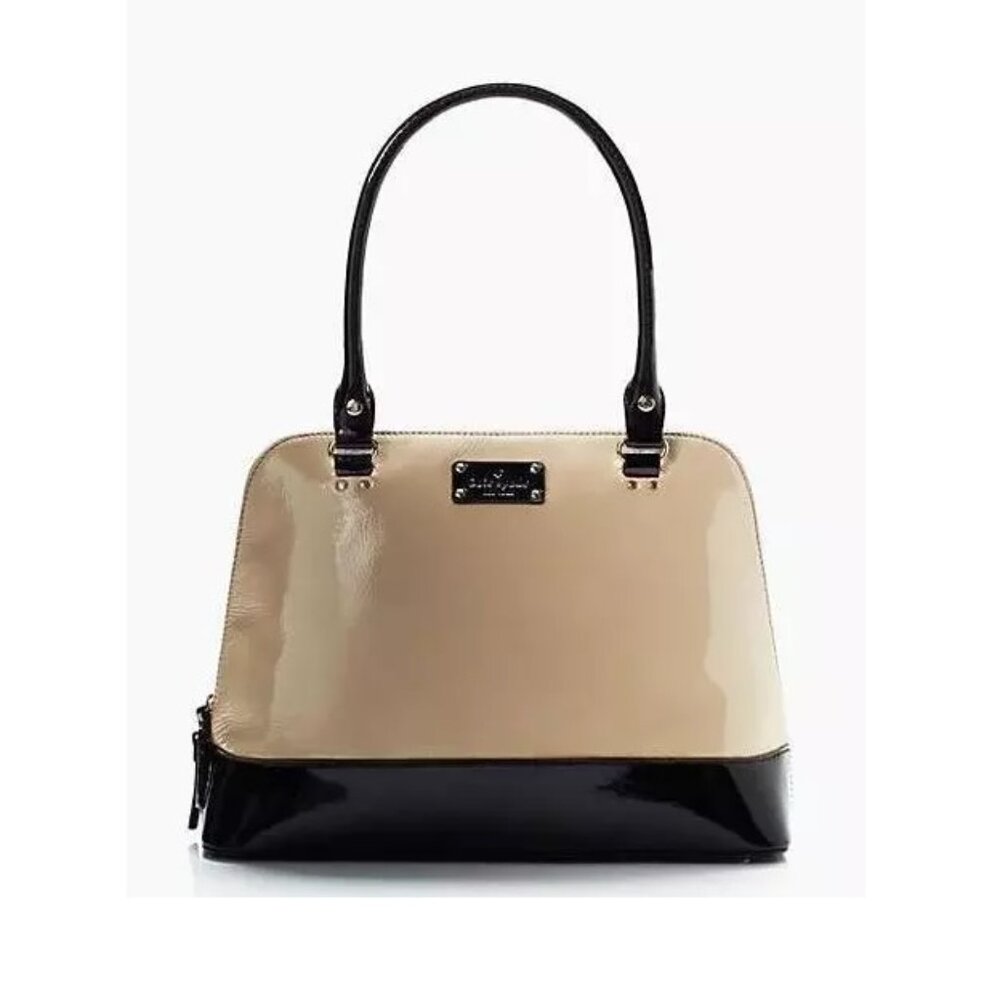 NWT Kate Spade Rachelle Wellesley Patent Leather Satchel--Cream and Black - Picture 16 of 16